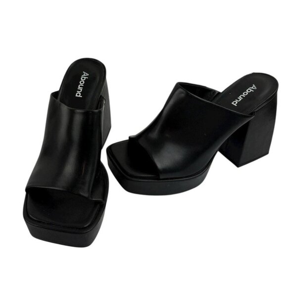 *Vtg 90s Y2K Abound Nevada Chunky Platform Heels Womens 7.5 Black Friends Phoebe - Picture 4 of 14